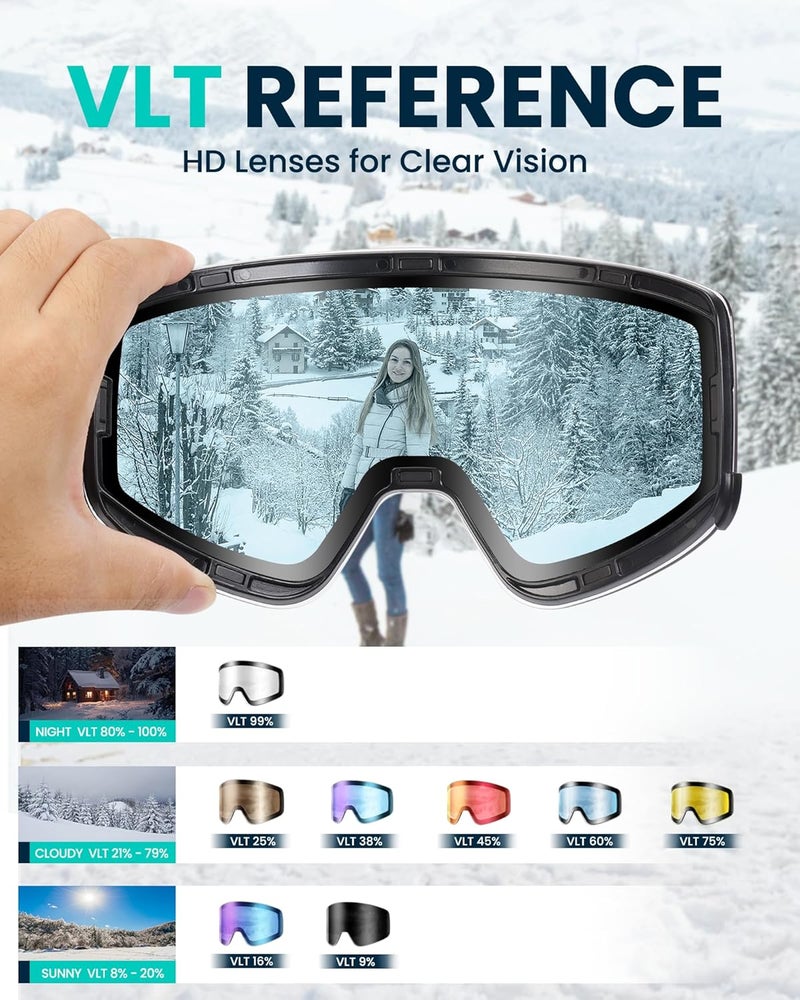 Snower Adults Ski Goggles Replacement Lens With UV Protection and Anti-Fog Treatment - Image 5